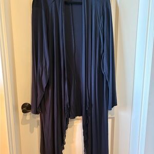 Elegant Navy Blue Long Cardigan